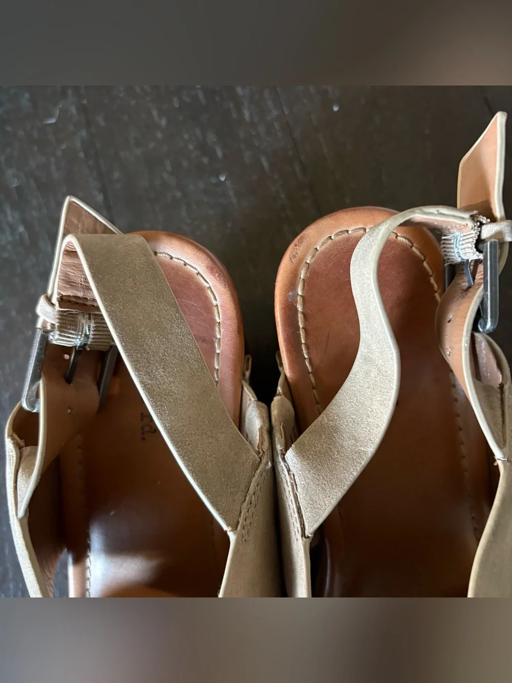 Indigo Rd. Dani Dress Sandals Platform Wood Taupe Retro 70s Boho Size 8.5M